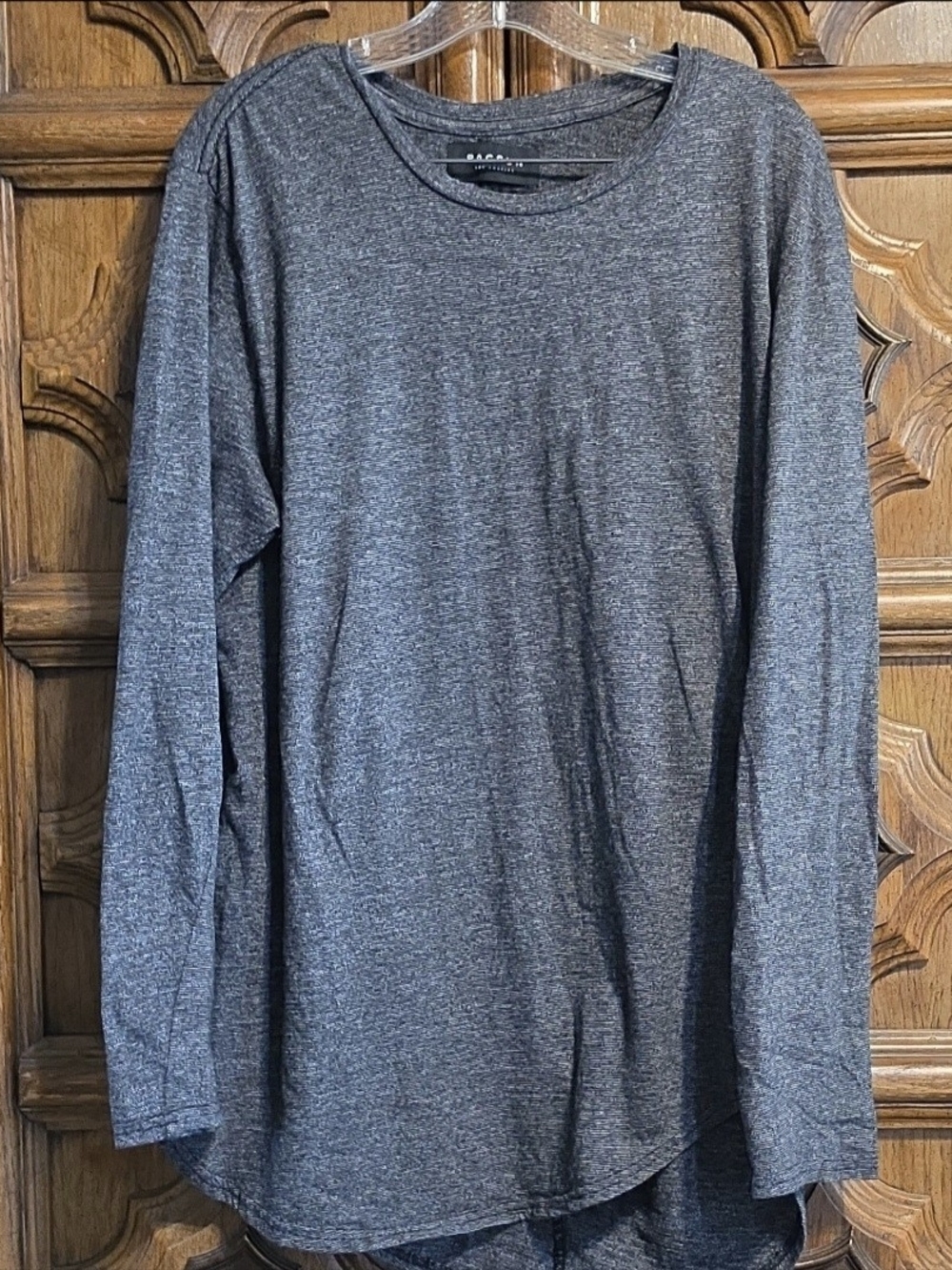 PacSun Men's Charcoal Gray Long-Sleeve Crewneck Tee